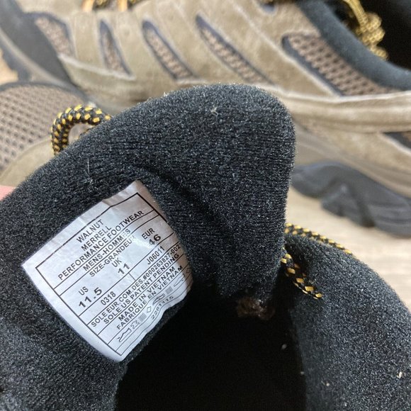 Merrell Moab 2 Vent Mid Vibram Men's Hiking Boots Walnut Size 11.5M NEW - Picture 9 of 9